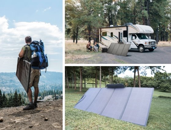 a-man-who-uses-a-portable-power-source-at-camp