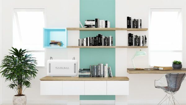 white-portable-power-supply-on-the-bookshelf